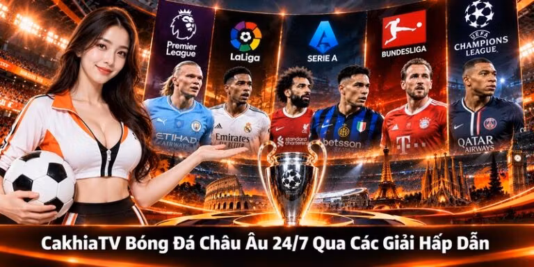 CakhiaTV Bóng Đá Châu Âu 24/7 Qua Các Giải Hấp Dẫn